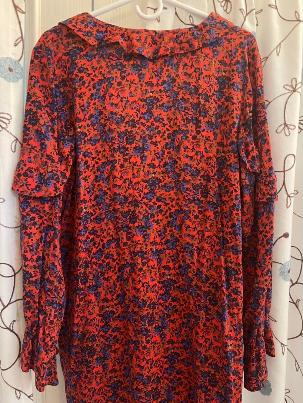 NWOT | H&M | 14 | Floral Faux Wrap Ruffle Midi Dress - Picture 9 of 10